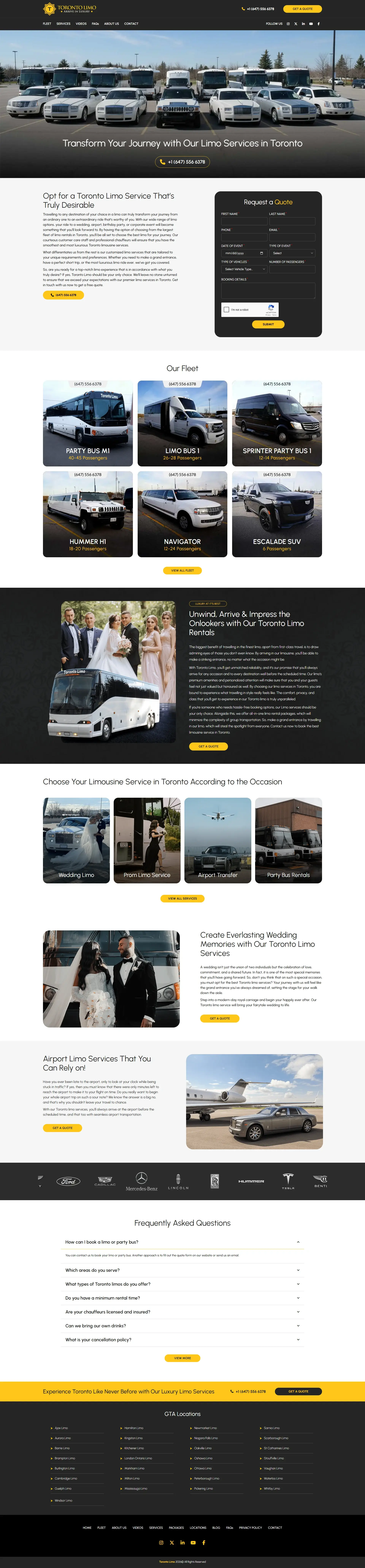Web Design Success for Toronto Limo Delivered Results