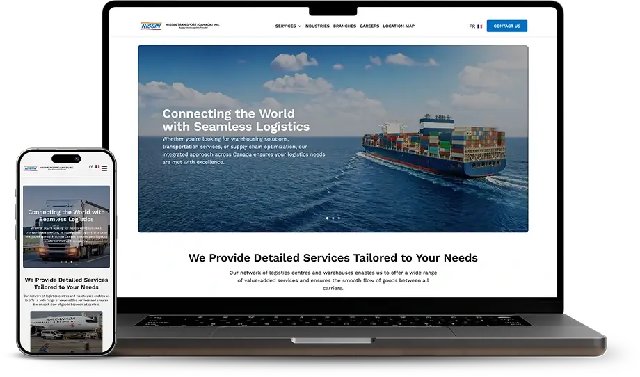 Nissin Transport web design Case Study