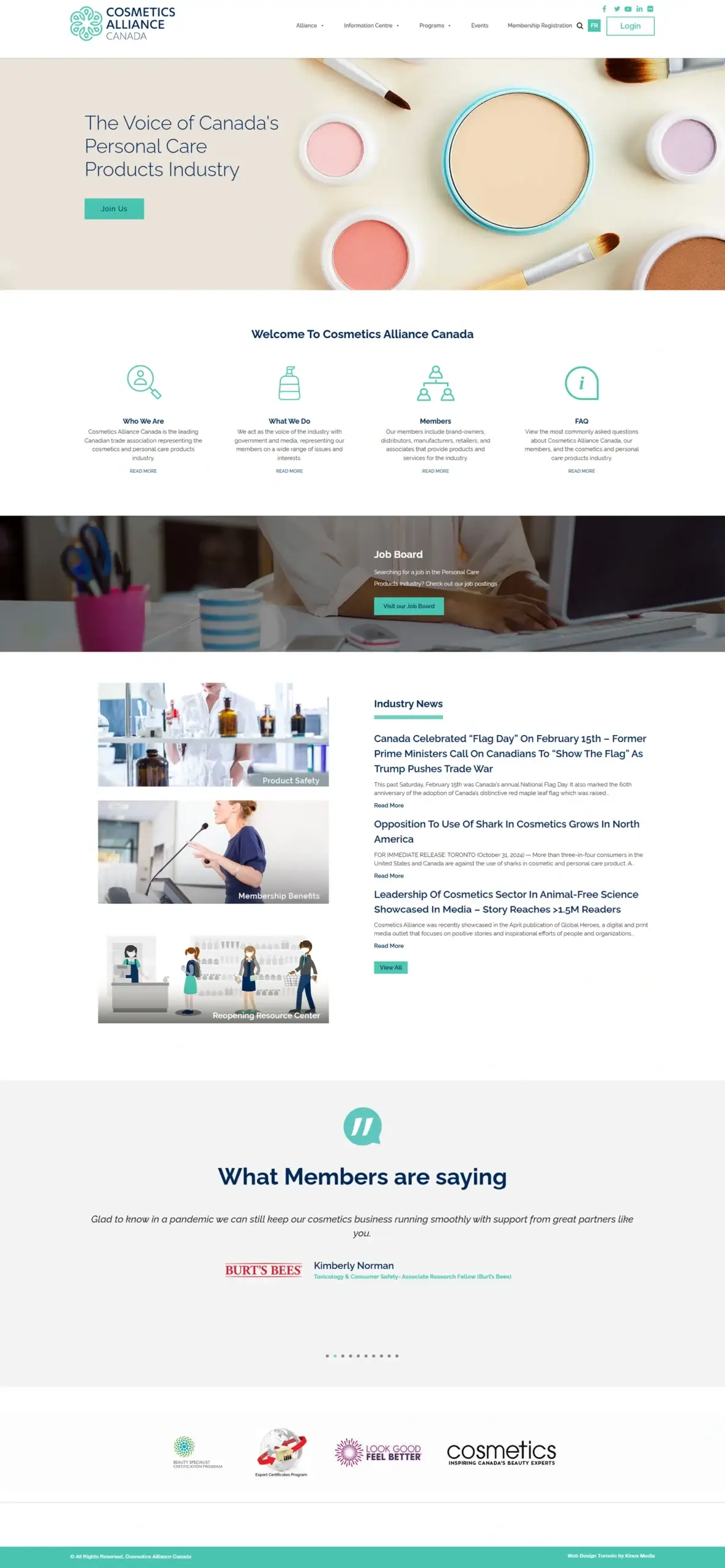 Web Design Success for Cosmetics Alliance Delivered Results