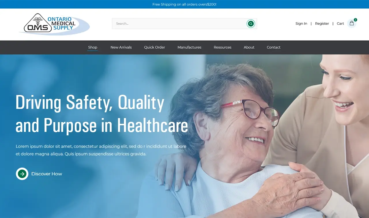 ontario medical supply banner